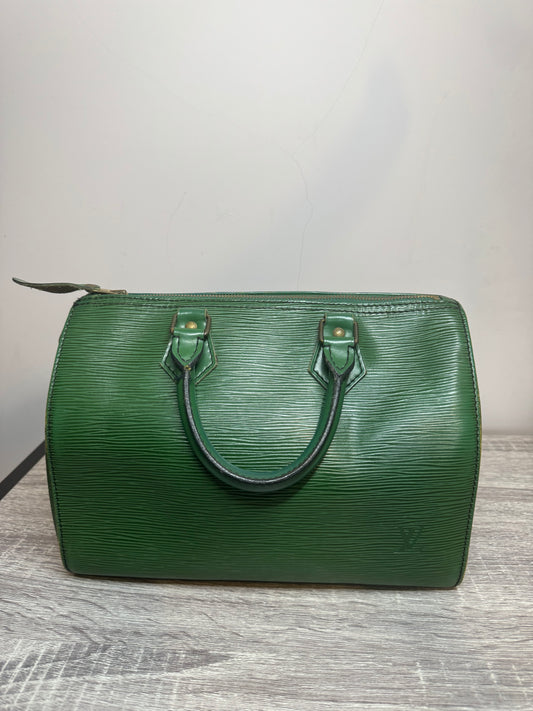 Preloved Louis Vuitton Borneo Green Epi Leather Speedy 25.