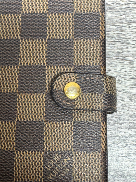Preloved Louis Vuitton PM ring Agenda in Damier Ebene.