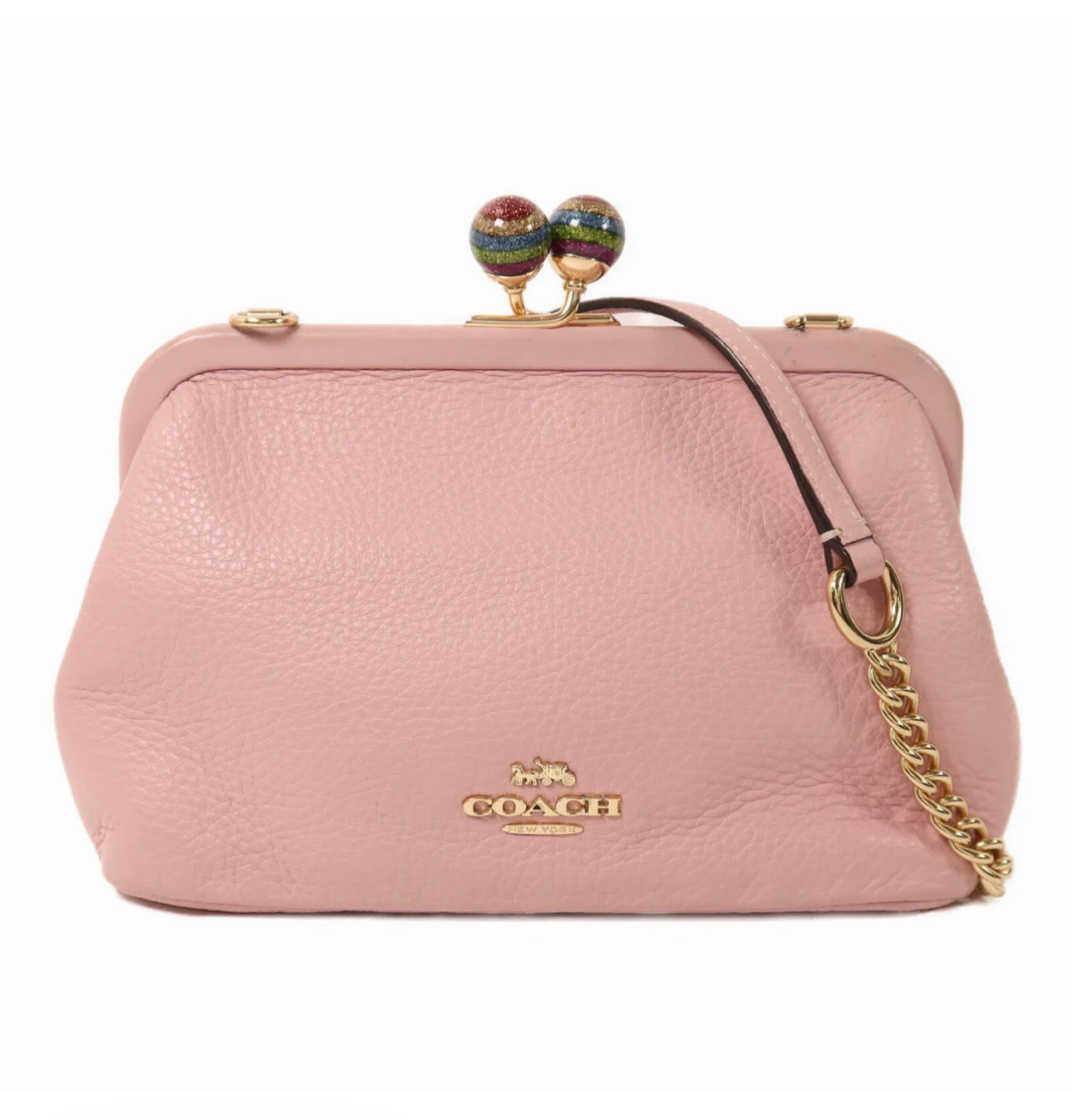 Coach chain calfskin shoulder bag