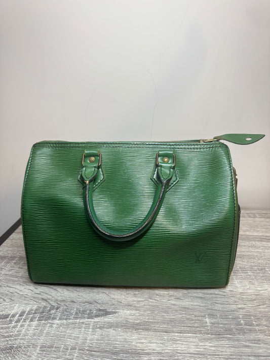 Preloved Louis Vuitton Borneo Green Epi Leather Speedy 25.