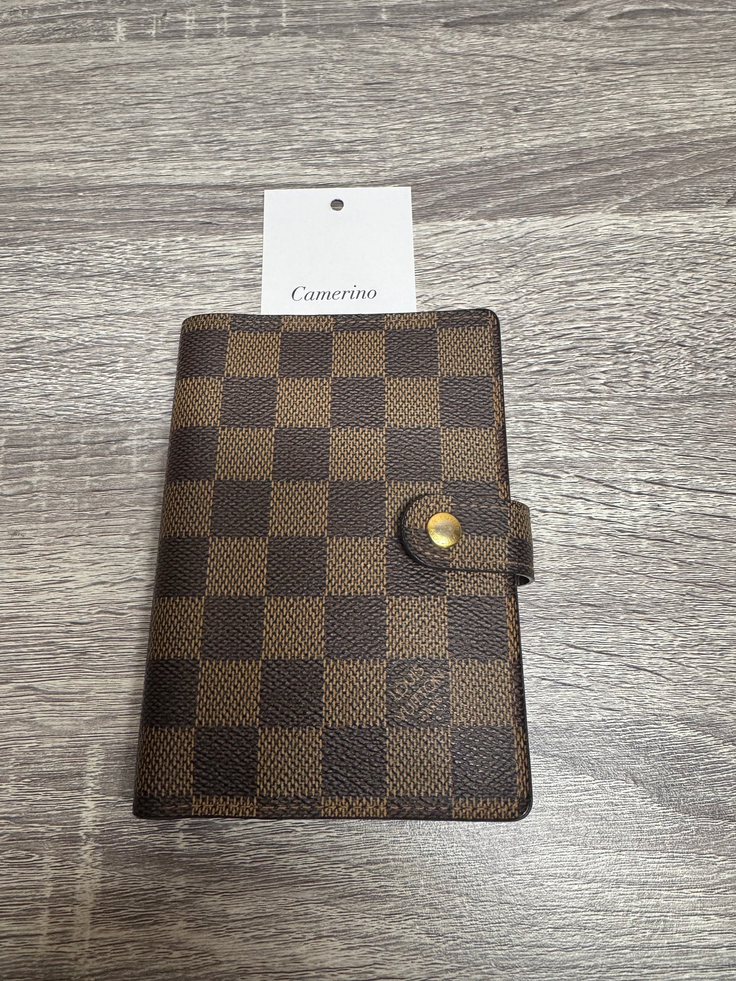 Preloved Louis Vuitton PM ring Agenda in Damier Ebene.